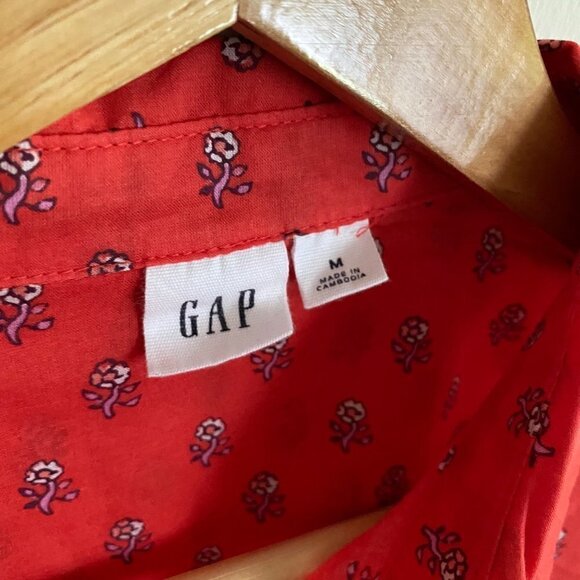 Gap Women's Floral Button Down Summer Shirt/Top. Size Medium. 100% Cotton - Picture 5 of 10